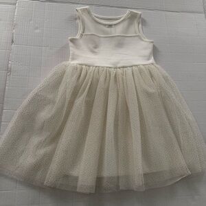 Cream Sleeveless A-Line Wedding Guest Dress